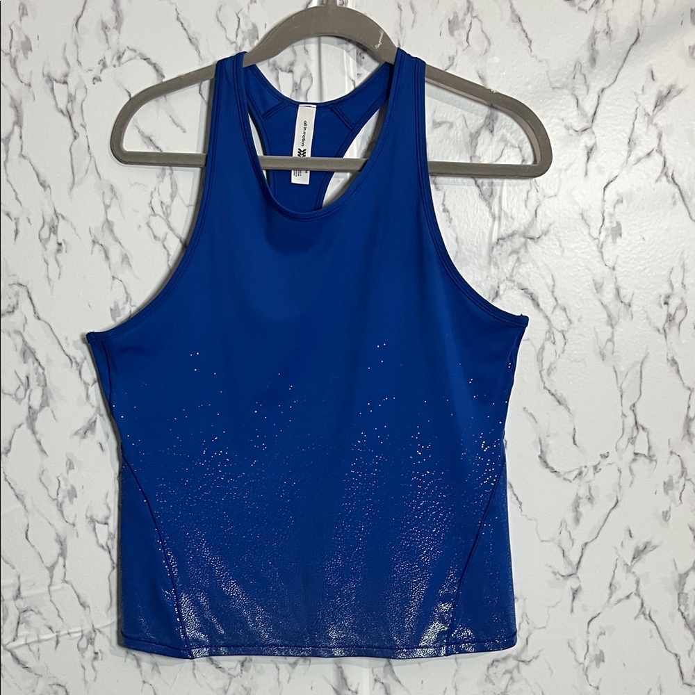 all in motion Cobalt Blue High-Neck Racerback Tank
